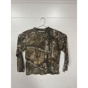 NWT Realtree Xtra Hunting Zone Long Sleeve Mens LG 100% Cotton Camo Pullover